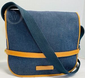Vintage Dooney & Bourke~ TD90*Denim Blue*Messenger Bag*22038i S163