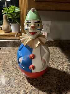 Vintage Rolly Toys Western Germany Wobble Clown with Ruffle 