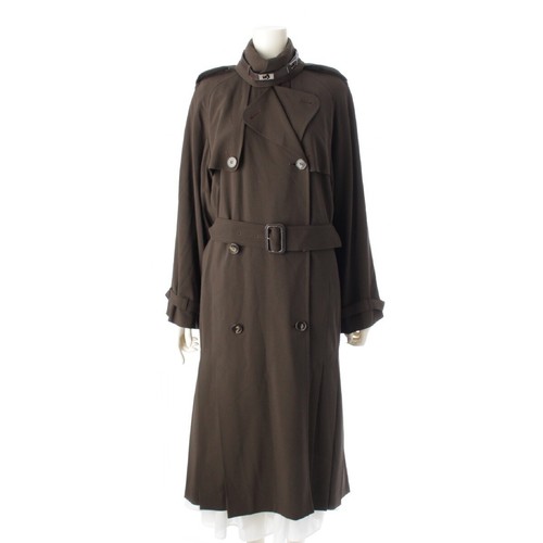 HERMÈS HERMES Gaultier periodo Gaultier periodo Kelly trincea plissettata con cintura in metallo coa...