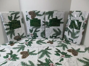 Weihnachten Winter Stechpalme Vinyl Flanell Küche Party Tischdecke ~ länglich ~ oval ~ rund - Bild 1 von 12