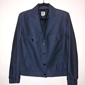 Women's Anne Klein Lined Bomber Jacket Size 8 Career Classic Workwear - Picture 1 of 9
