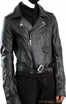 Rick Owens BNWT Black Lukes Stooges Calf-skin Jacket- EU50/US40/L (M) - image 1 of 4