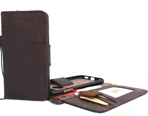 Custodia in vera pelle per LG V30 portafoglio cover porta libri magnetica rimovibile ID - Foto 1 di 10