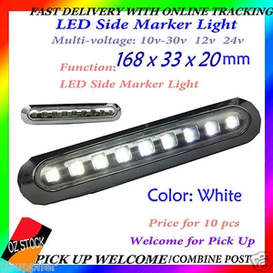 10x 12v 24v White Led Side Marker Tail Light Lamp Clearance Trailer Truck Light - Picture 1 of 1