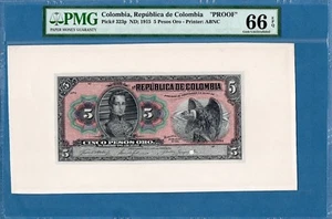 Colombia, 5 Pesos Oro,1915, Proof, Gem UNC-PMG66EPQ, P323p - Picture 1 of 2