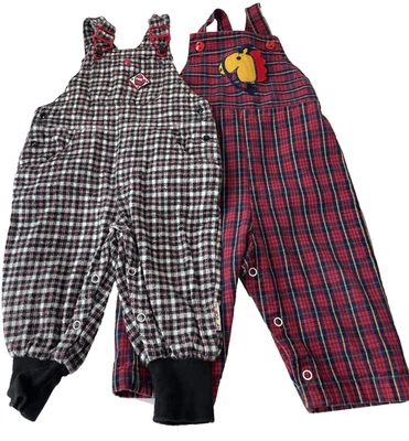 Mono Vintage Bebé Niño 12 Meses Gymboree Healthtex Rojo Negro Lote Años 80 90 Foto 1 de 4