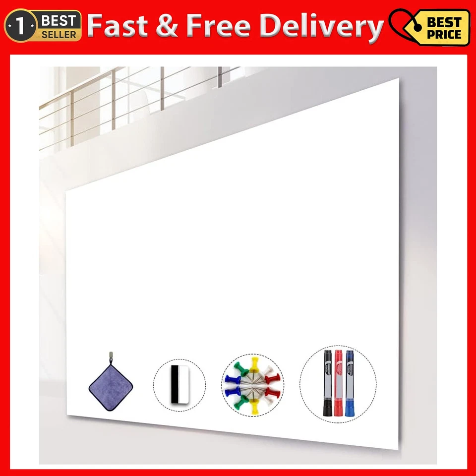 AFMAT WS23 Dry Erase Board Sticker 48 Inches White Board Wallpaper Dry Er