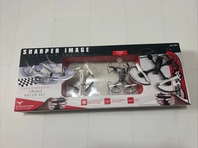 Sharper Image Dual 2 Pack Drones & Flag Racer Drone Set New In Box  - Image 1 of 4