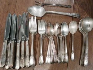 1847 Rogers Bros Silverware IS Adoration Flatware 48 Pieces  - Picture 1 of 3
