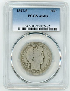1897-S BARBER HALF DOLLAR PCGS AG03 - Picture 1 of 2