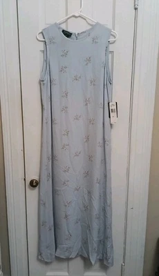 Vestido Y2K 90 Vintage Ralph Lauren Tirantes Floral 100% Seda Talla 14 - Nuevo con Etiquetas NOS D5 Foto 1 de 4