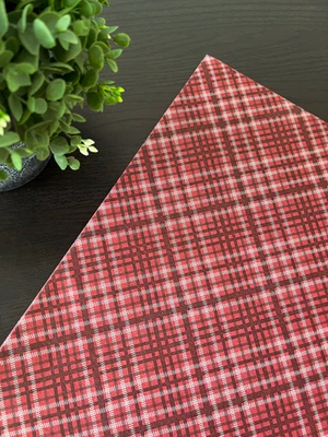 HOLIDAY PLAID RED Design Tissue Paper Sheet Choose Size & Package Amount - Image 1 of 4