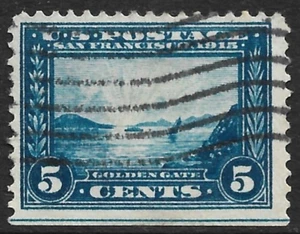 Stati Uniti #399 5c. Golden Gate Issue usato extra fine - Foto 1 di 2