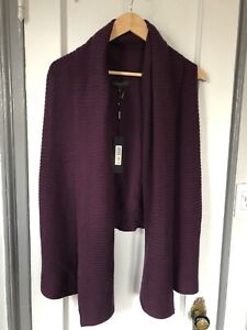 NWT DONNA KARAN  Women's Draper Ribbed Wool Blend Cardigan Sweater Top M/L 