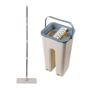 Flat Mop Bucket Set 360 Rotation Quick Wash & Dry 2 Pack Floor Cleaner - Picture 1 of 31