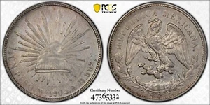 MONEDA DE PLATA PESO MÉXICO AM 1904-MO PCGS AU Detalles - Imagen 1 de 3