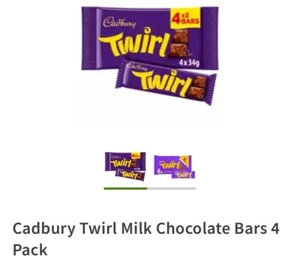 CADBURY'S TWIRL CHOCOLATE BARS 40 BARS 34g - Picture 1 of 2