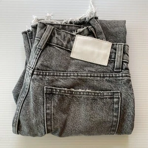 ZARA Cut Off Straight Denim Jeans Womens Size 32 EU Waist Grey Stone Casual Fit - Bild 1 von 12