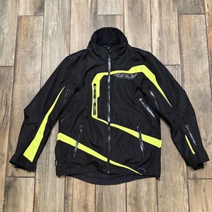 Fly Racing Carbon Black/Hi-Viz Yellow Snowmobile Jacket Mens Size Small - Picture 1 of 14
