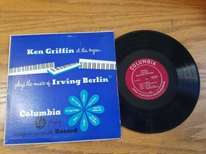 Ken Griffin Organ Music of Irving Berlin 33 rpm 10” Columbia LP Record 1940's - Foto 1 di 4