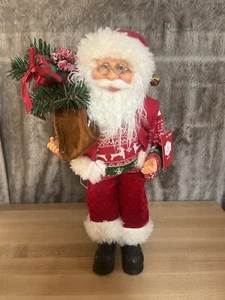 Holiday Time Innendekor 18 Zoll über dem Weihnachtsmann gebogen rot & grün Pullover Tasche Grün - Bild 1 von 9