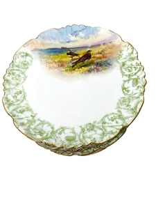 Beautiful Set Of 6 Antique French Limoges Game Bird Plates - Picture 1 of 10
