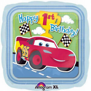 CARS 1ST BIRTHDAY PARTY SUPPLIES FOIL BALLOON ANAGRAM 