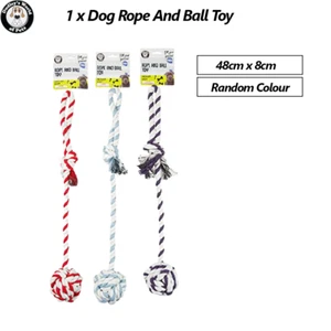 Dog Rope Chew Toys Rope Ball Chew Bite Dental Clean Interactive Play Gift Toy - Picture 1 of 2