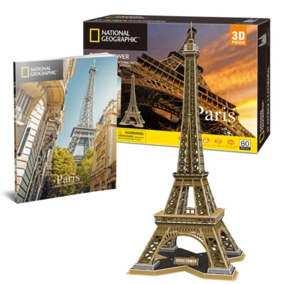 3D Puzzle EIFFEL TOWER PARIS NATIONAL GEOGRAPHIC 80 Pcs CubicFun - Image 1 of 4