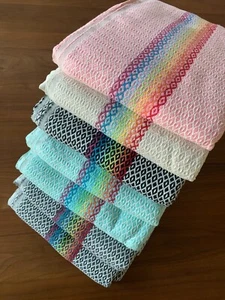 BODRUM TOWELS, Turkish Beach/Bath Towels, Rainbow Design, Reversible, 40x70 - Picture 1 of 9