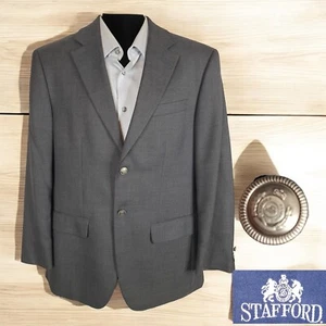 Stafford Blazer Sport Coat Mens 38R Gray with Silver Buttons - Picture 1 of 11