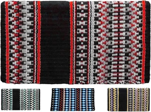 Livia Western Show Saddle Blanket – Handwoven 100% New Zealand Wool, Oversize 34 - Picture 1 of 5