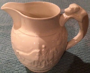 Fox Hunt Hunting Medium Wedgwood White Hound Handle Jug - Picture 1 of 6