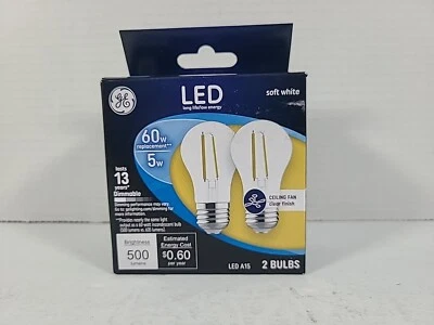 LED Light Bulb A15 E12 Soft White 60 Watt Equivalence Clear Pair - Image 1 of 4