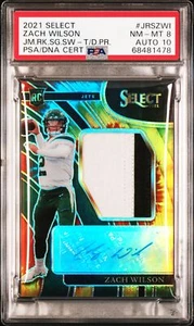 2021 Select Jumbo Rookie Signature Zach Wilson Tie Dye #20/25 - PSA 8, Auto 10 - Picture 1 of 2