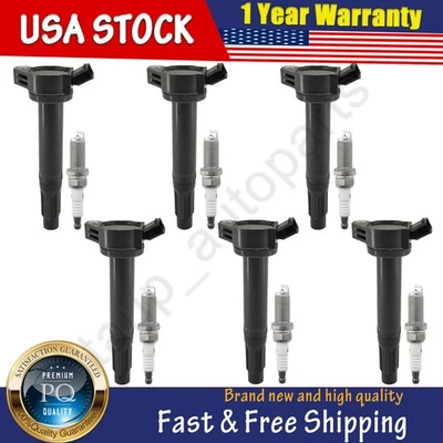 6PCS Ignition Coil & 6PCS Spark Plug for Toyota Camry Sienna 3.3L 2005-2006 - Imagem 1 de 4