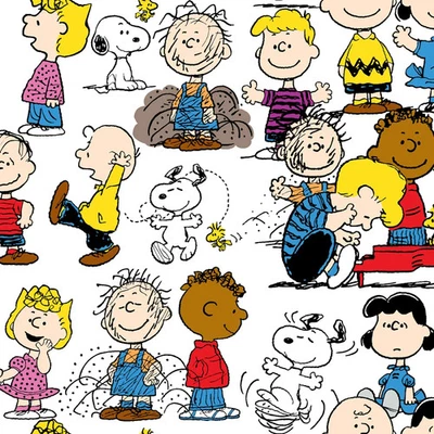 Peanuts Sports Comic Springs or Gang Quilt Fabric Your Choice BTY - Image 1 of 2