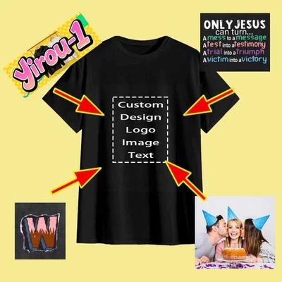 Personalized Custom T-Shirt Customized w/Photo, Text, Logo on  shirt - Image 1 of 4