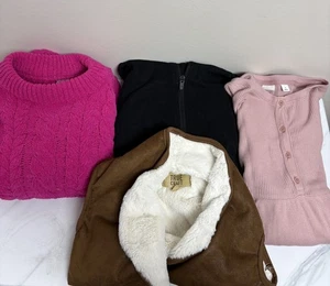 Girls Fall Winter Outfit Bundle Size 10 12 M/L Knit Sweater Vest Hoodie Dress - Picture 1 of 20