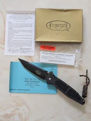 Microtech SOCOM MA 12/97 ATS-34 Rare Black Tanto In Original Gold Box/Papers!!! - Image 1 of 4