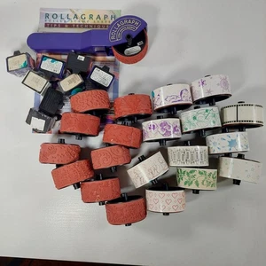 Rollagraph Roller Stamp System Huge Lot Stamps Inks - Picture 1 of 17
