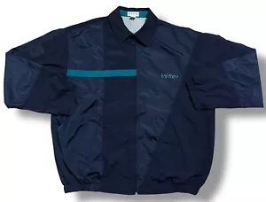 Vintage Izod Sport Jacket Mens Large Blue Windbreaker Lightweight Full Zip Retro - Picture 1 of 5