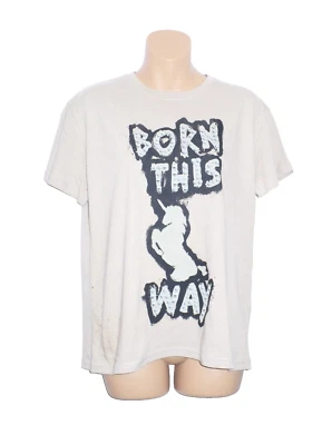 Lady Gaga Beige Born This Way Cotton T Shirt Tee Size S New With Tags - Image 1 of 4