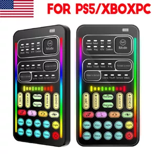 For PS5/XboxPC Voice Changer Set Portable Multifunction Mini Sound Card US Stock - Picture 1 of 23