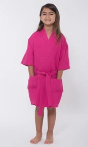 Kimono robes for Kids Waffle Cotton robe, Short V-Neck For Girls Sleepwear - Picture 1 of 12