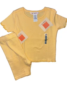 Gymboree vntg 1998 AMERICANA yellow striped Biker Short & Top LARGE 4 5 NWT - Picture 1 of 3
