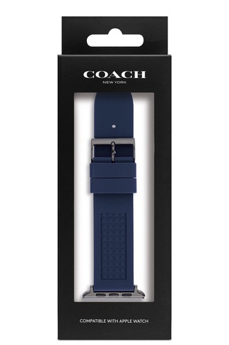 Cinturino Coach Navy Gomma Apple Watch 42mm 44mm Compatibile con Apple Watch