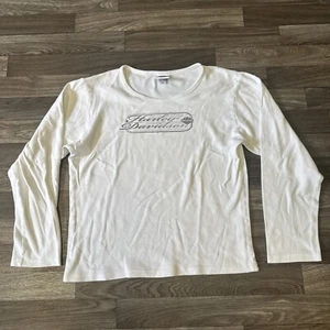 Vintage Harley Davidson Women’s Biker Shirt Size 2 White Long Sleeve Riding 90s - Bild 1 von 10