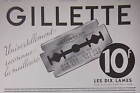 PUBLICITÉ DE PRESSE 1935 LAMES DE RASOIR GILLETTE - ADVERTISING