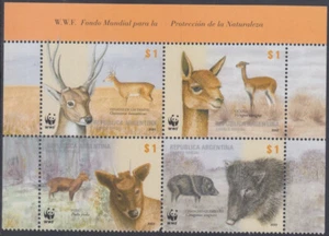 ARGENTINA #2192a-d MNH BLOQUE de 4 WWF - VARIOS ANIMALES - Imagen 1 de 1
